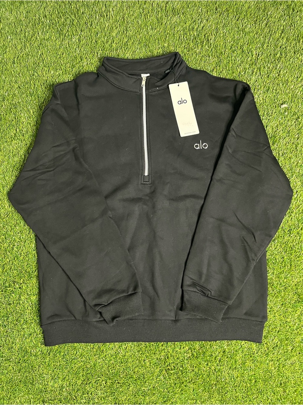 ALO Yoga Men's Black Half-Zip Sweater